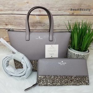 Kate Spade Ina greta Satchel Cityscape Neda Wallet grey crossbody